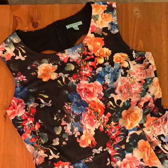 LN Stella Parker Floral Sleeveless Dress with full skirt Cut-Out Back SZ: 12 - Picture 4 of 7